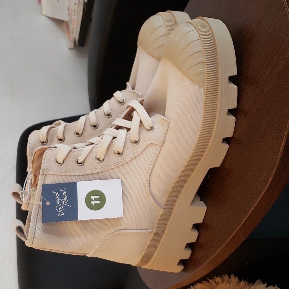 Universal Thread™ Teagan Lace-Up Sneaker Boots - Cream Size 11
